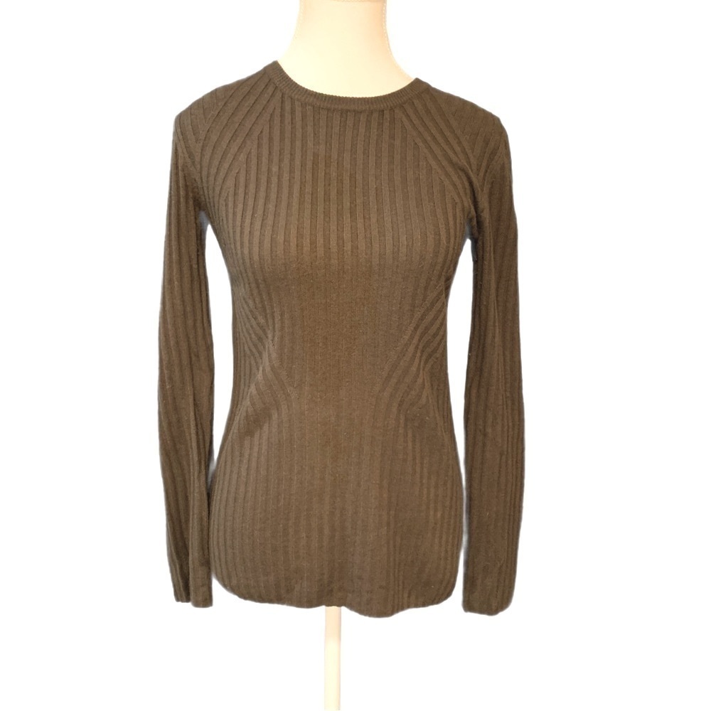 Aritzia Rib-Knit Wool Sweater in Olive Size XS - Picture 3 of 9